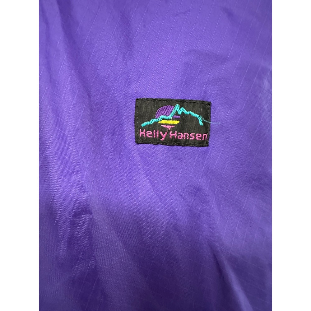 Vtg 90s Helly Hansen Anorak Windbreaker XL Purple Packable Hooded Rain Jacket - Picture 3 of 14